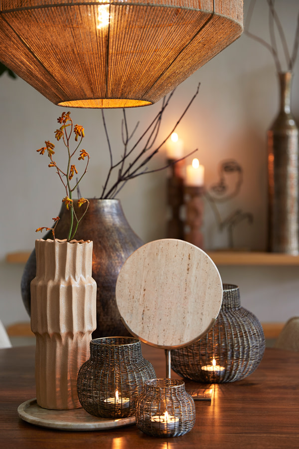 Light & Living Ornament op voet 25,5x10x38,5 cm MORENO zand travertin