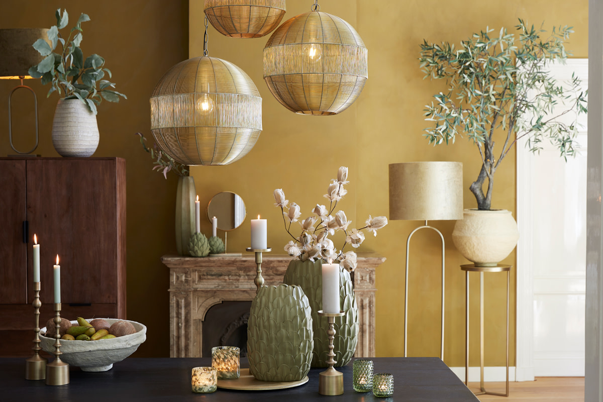 Light & Living Zuil Ø35x81 cm RETIRO licht goud