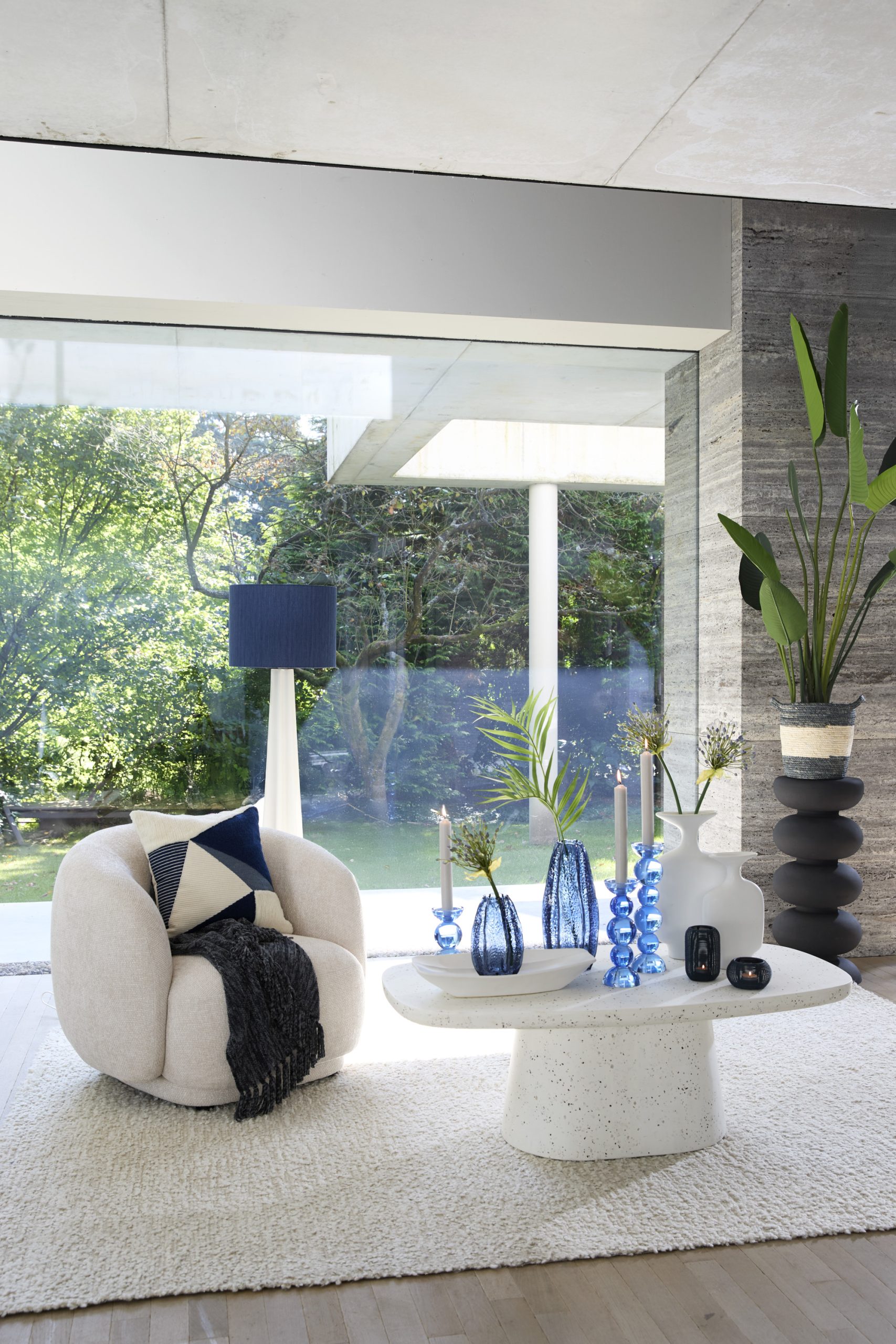 Light & Living Salontafel 120x70x42 cm HAMURA terrazzo wit