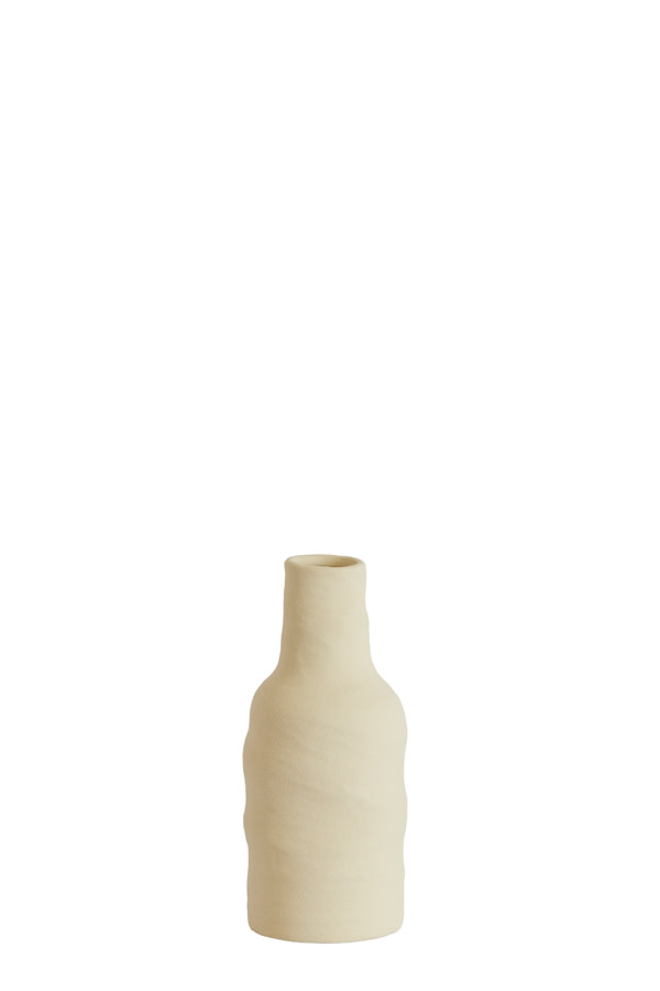 Light & Living Vaas deco Ø8,5x20 cm SESTO keramiek mat crème