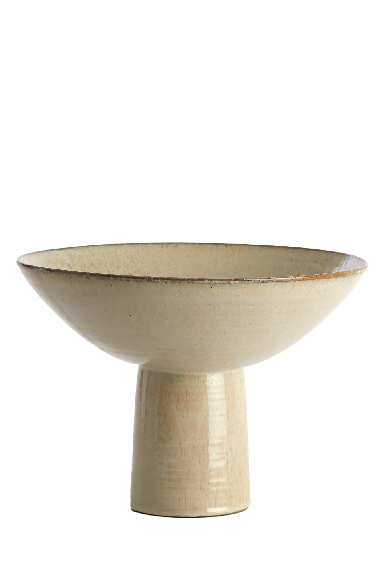 Light & Living Schaal op voet Ø35,5x25,5 cm VASCO glans beige