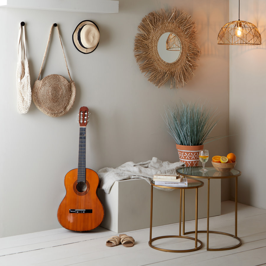 Light & Living Bijzettafel S/2 Ø40x45+Ø50x52 cm DUARTE glas-goud