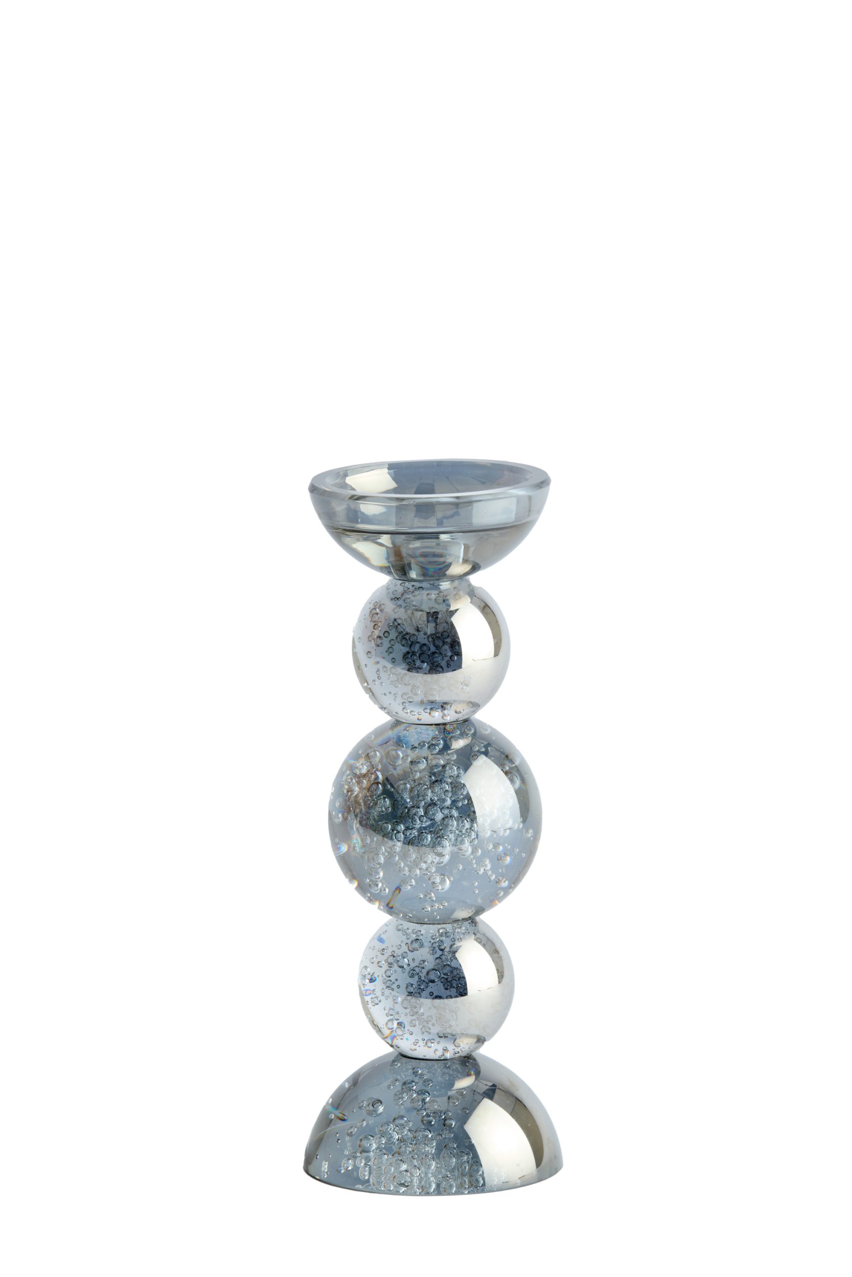 Light & Living Kandelaar Ø10x26,5 cm ITINGA glas bubbel smoke