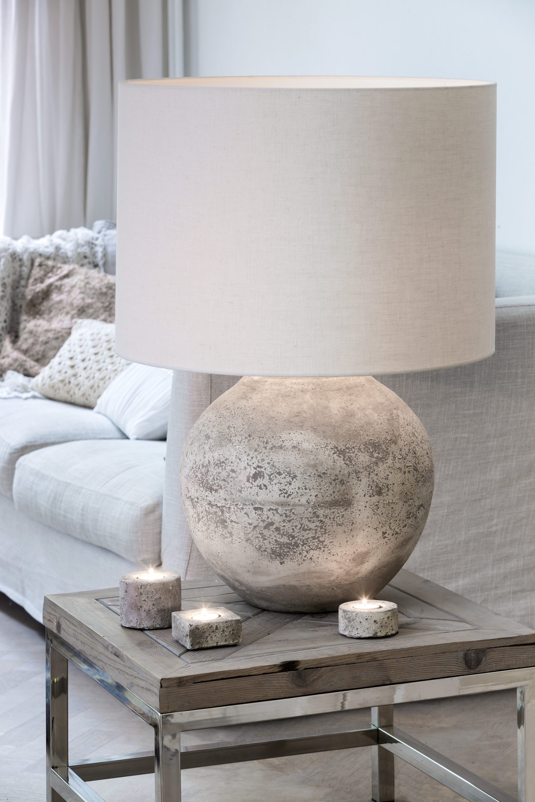 Light & Living Kap cilinder 50-50-38 cm LIVIGNO eiwit