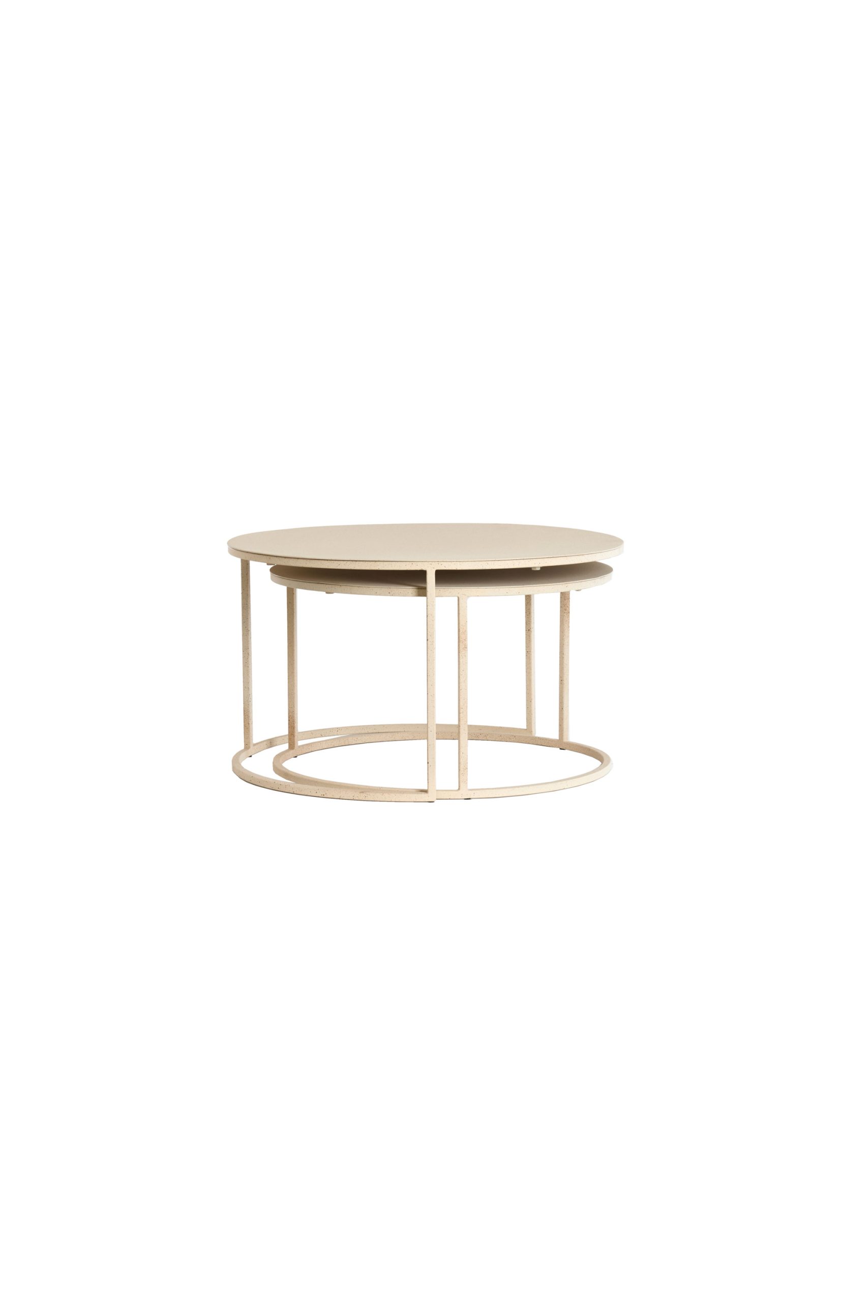 Light & Living Salontafel S/2 Ø65x38+Ø75x42 cm SADAR zand+l bruin gespikkld