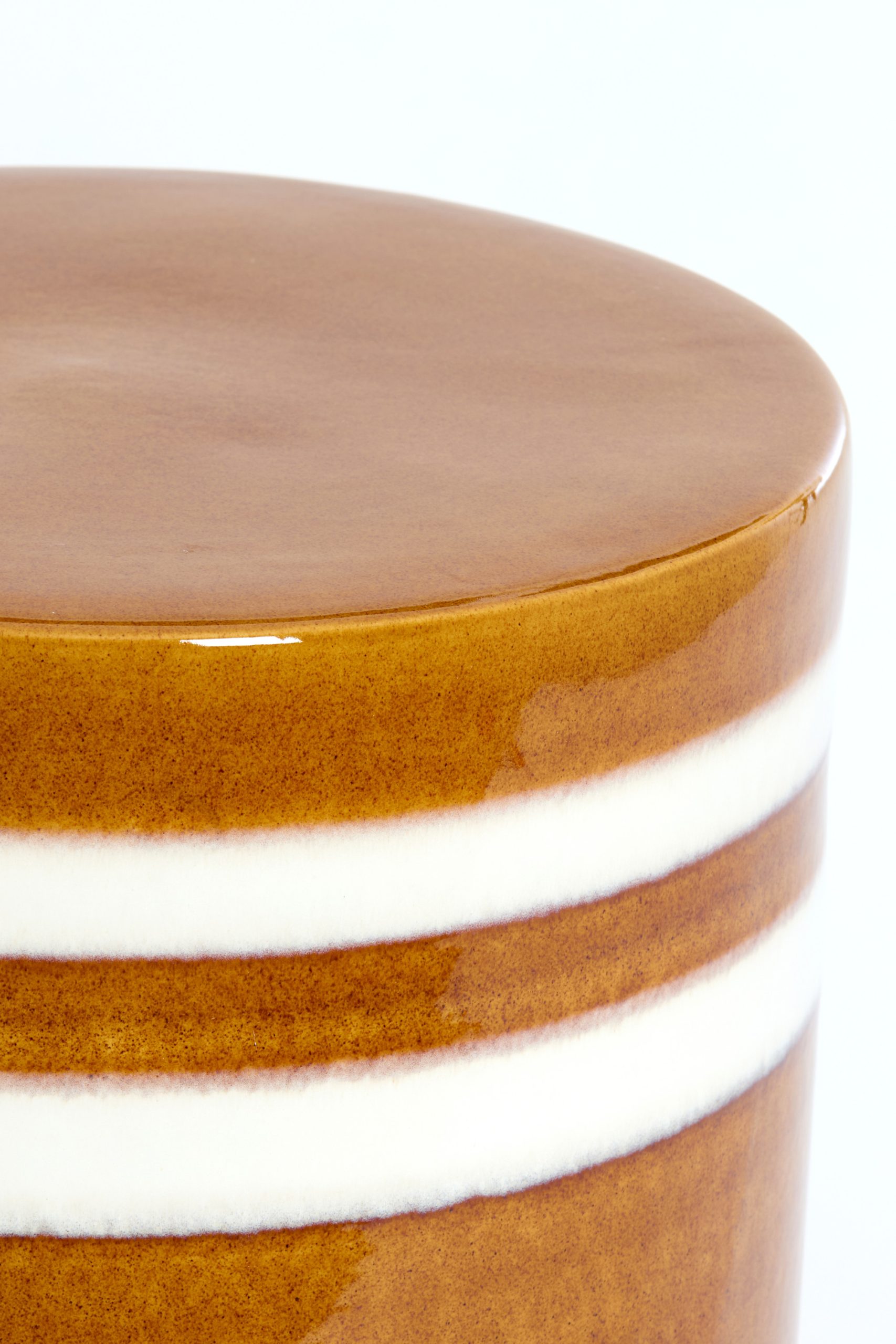 Light & Living Bijzettafel Ø42x34 cm MOOCA keramiek cognac-wit