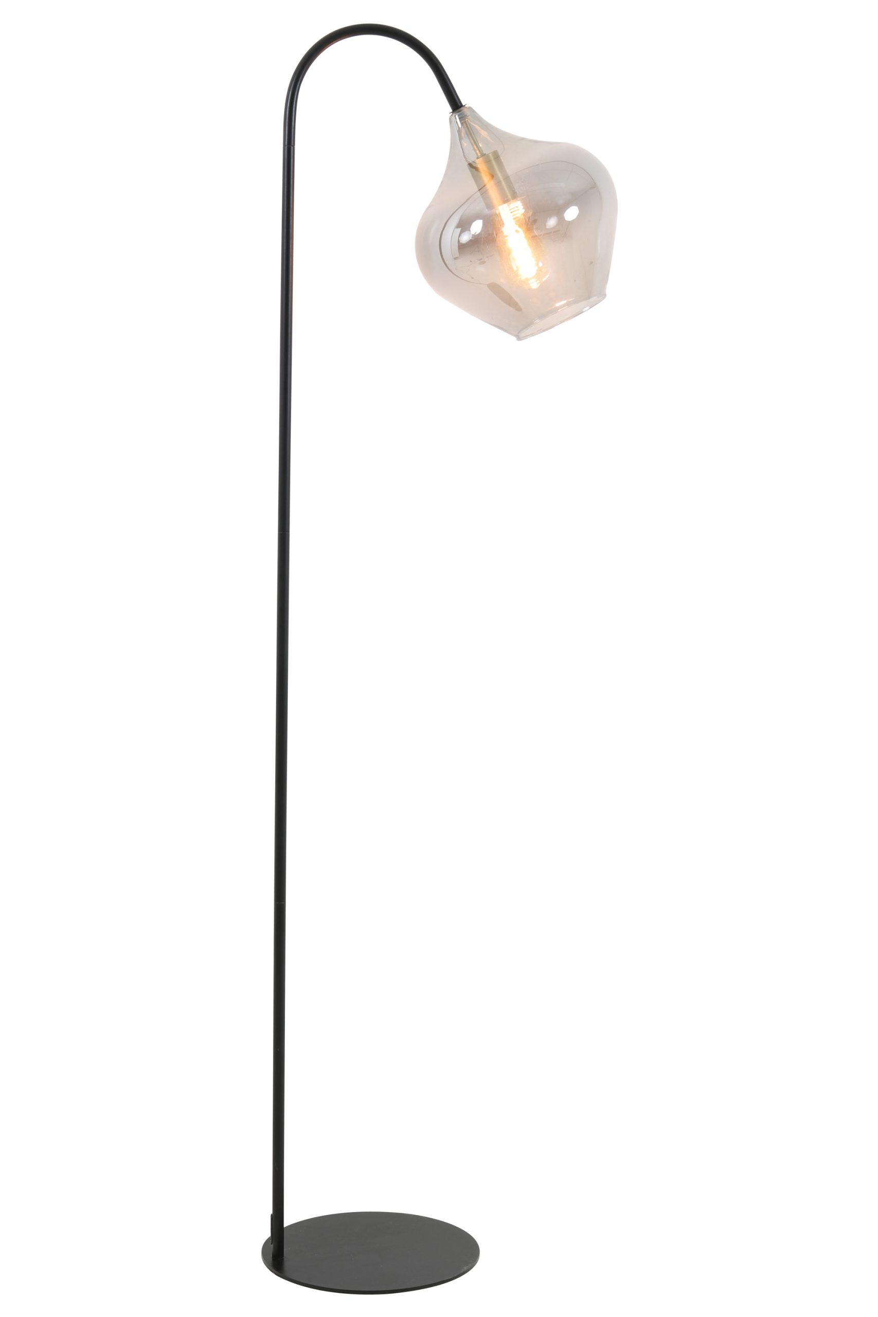 Light & Living Vloerlamp 45x28x160 cm RAKEL mat zwart+smoke