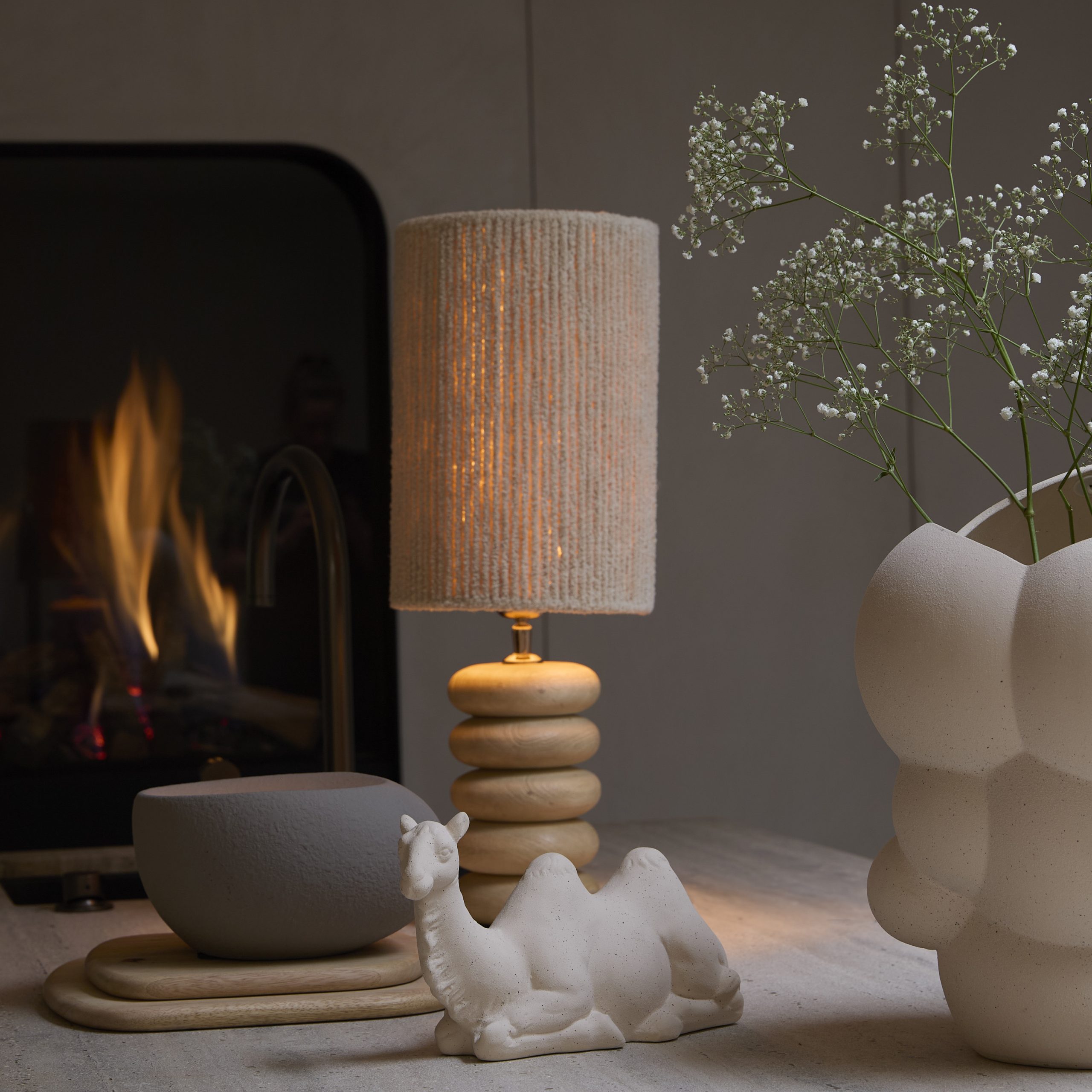 Light & Living Kap cilinder 20-20-30 cm MEDANA chenille crème
