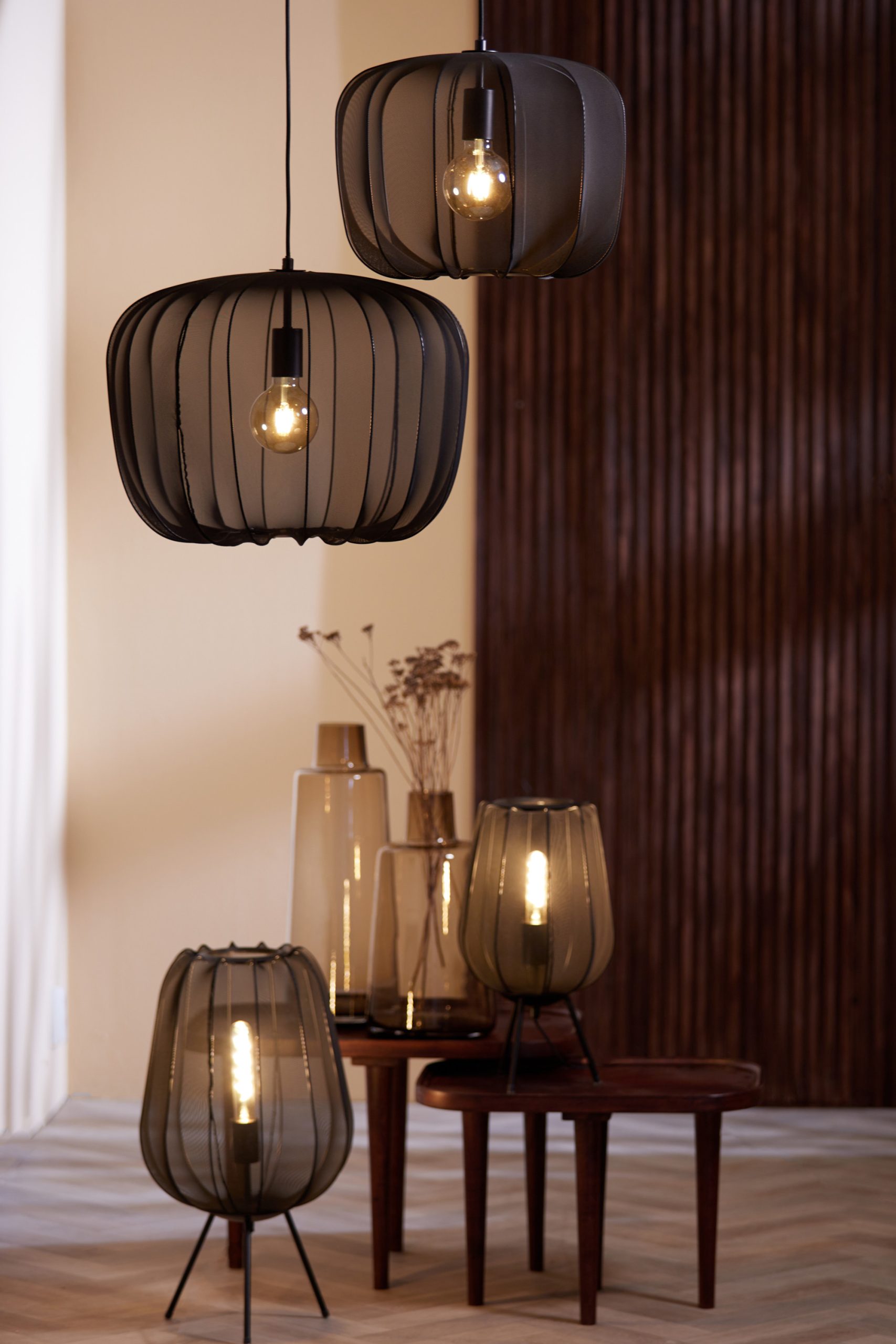 Light & Living Hanglamp Ø40x30 cm PLUMERIA zwart