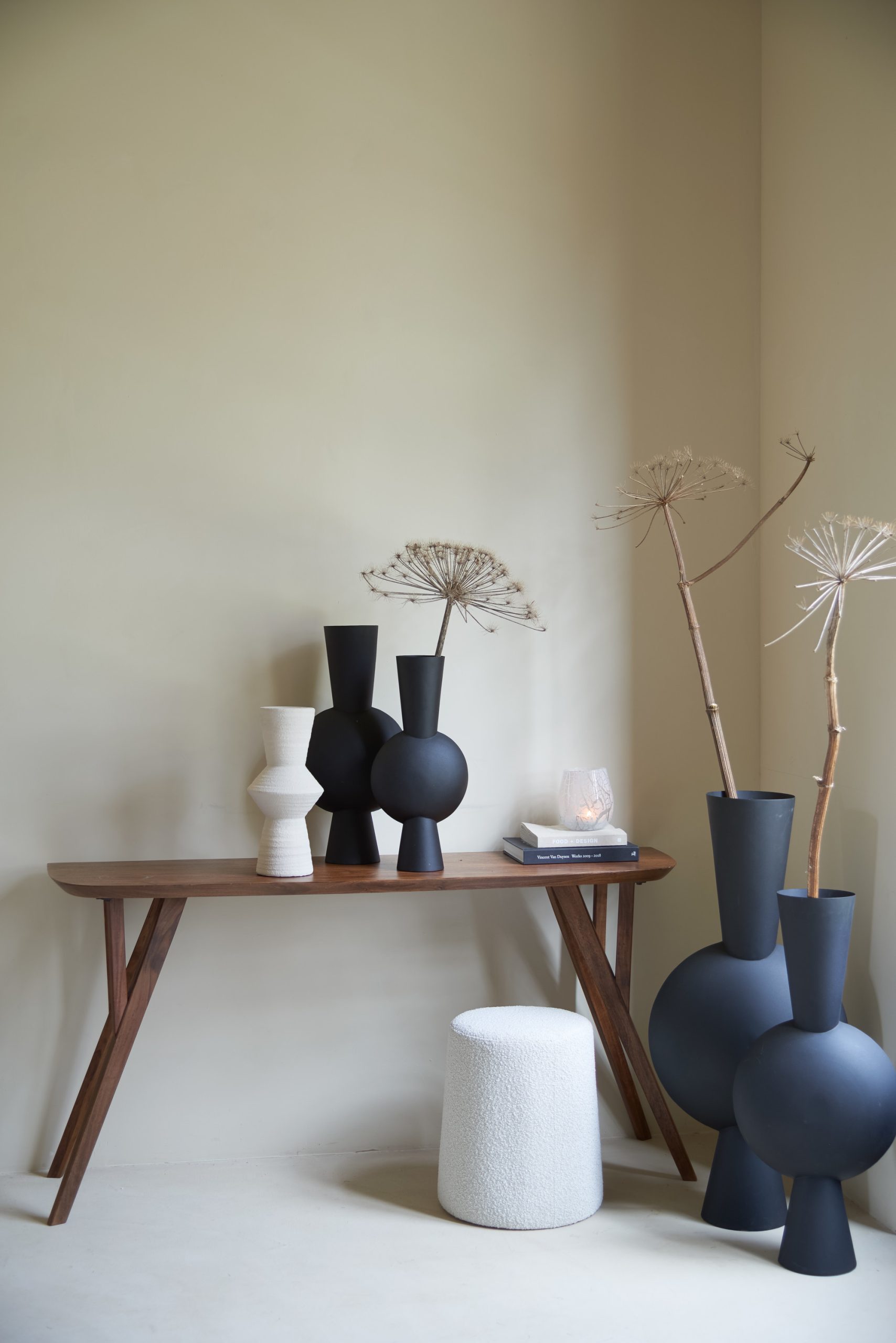 Light & Living Vaas deco 31x20x60 cm KAVANDU mat zwart