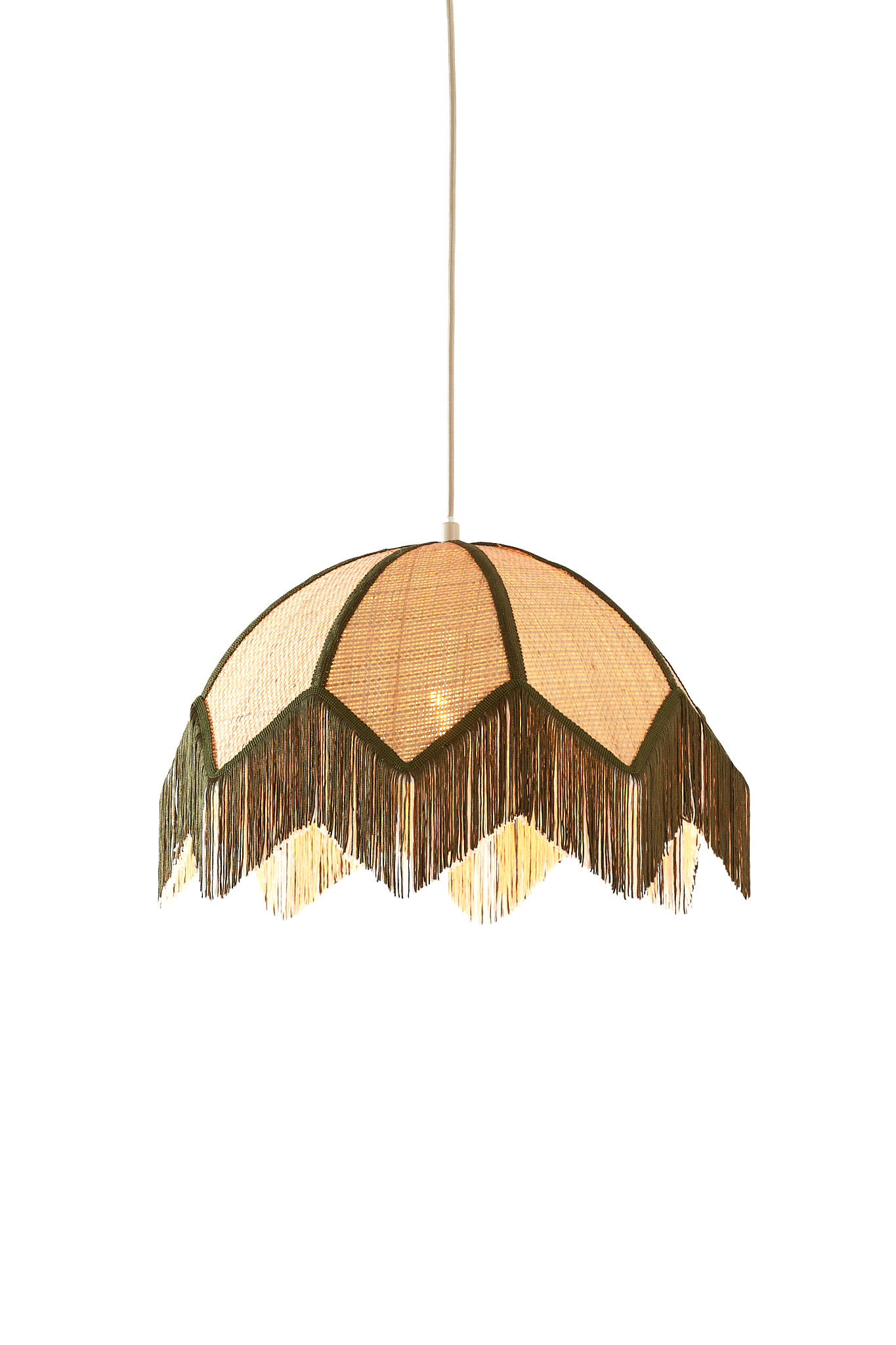 Light & Living Hanglamp Ø45x32,5 cm SULINA raffia naturel+groen