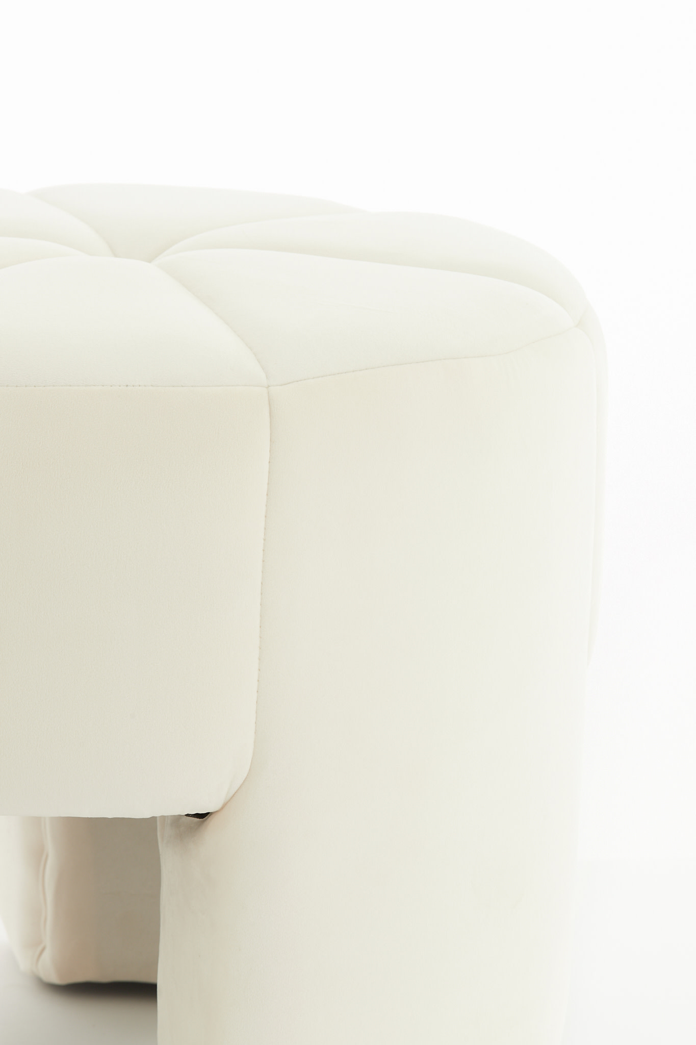 Light & Living Poef Ø51x45 cm BATOEMI velvet wit