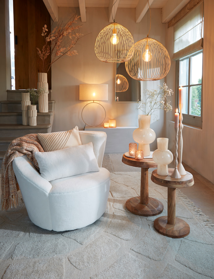 Light & Living Hanglamp Ø34x35 cm RILANA mat beige