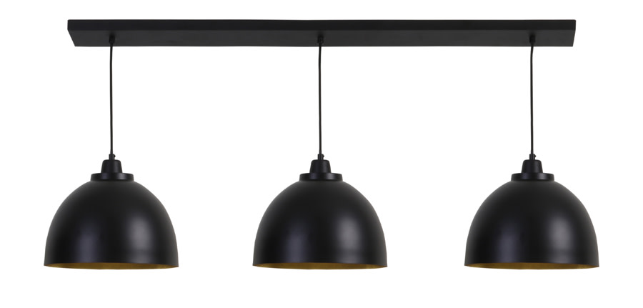 Light & Living Hanglamp 3L 135x30x26 cm KYLIE mat zwart-goud