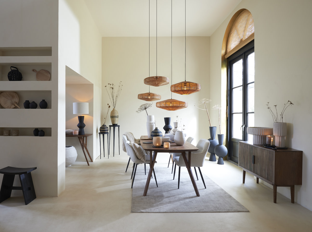 Light & Living Vaas deco 37,5x22x81 cm KAVANDU mat zwart