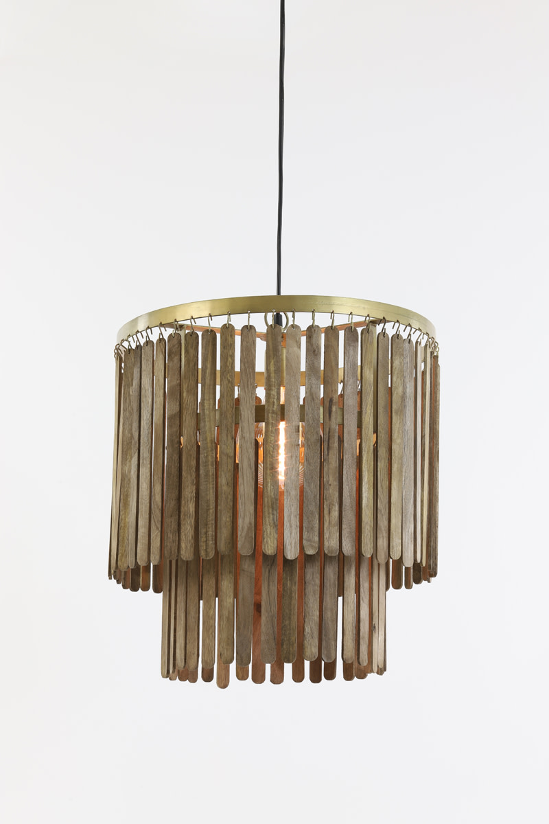 Light & Living Hanglamp Ø45x43 cm GULARO hout bruin+brons