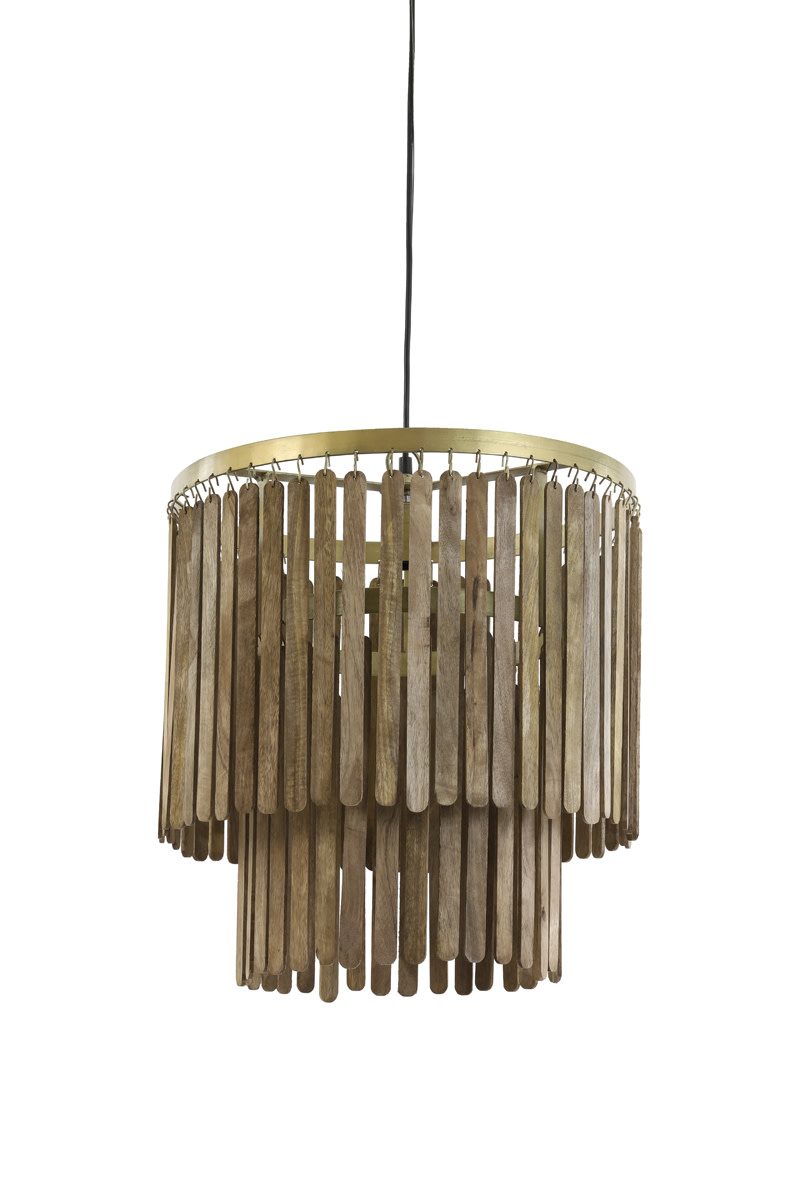 Light & Living Hanglamp Ø45x43 cm GULARO hout bruin+brons
