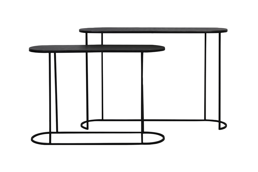 Light & Living Side table S/2 max 118x28x81 cm BOCOV antiek lood-zwart