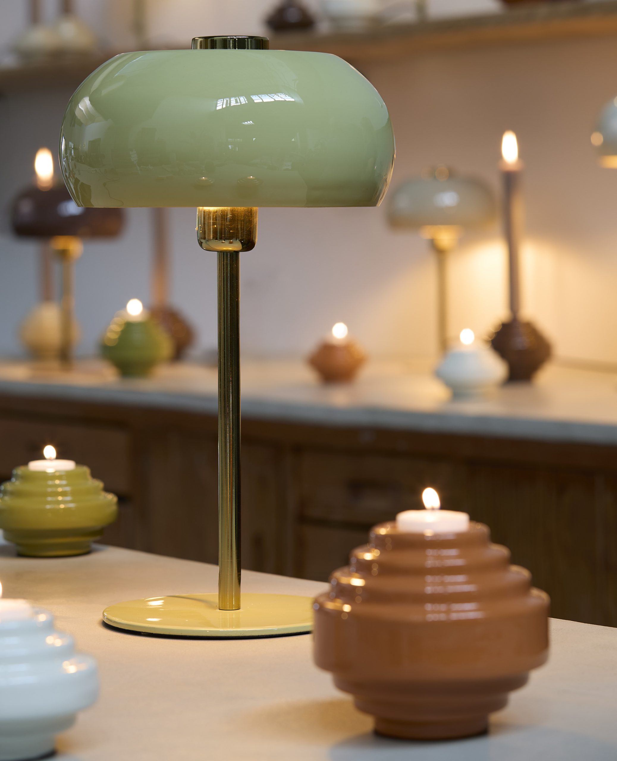 Light & Living Tafellamp Ø23x40 cm SURIN glans licht groen+goud