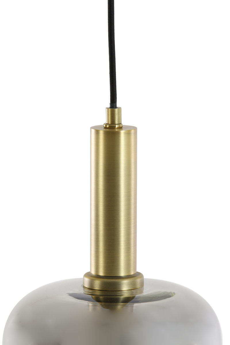 Light & Living Hanglamp Ø16x26 cm LEKAR antiek brons+smoke glas