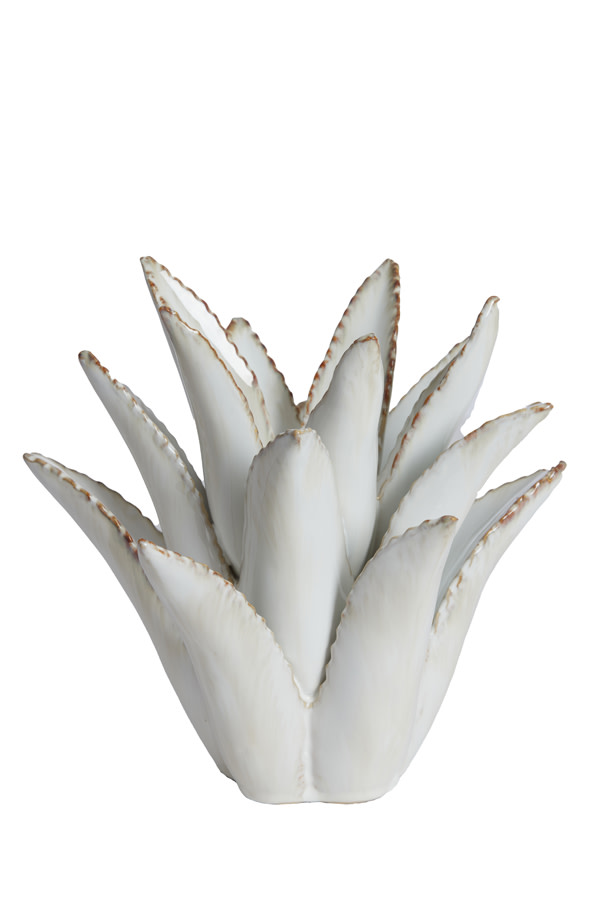 Light & Living Theelicht Ø24,5x23 cm CACTUS keramiek crème