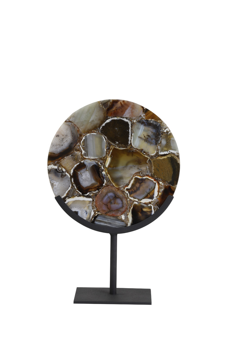Light & Living Ornament op voet 25x10x35 cm GOUYA agaat bruin+mat zwart