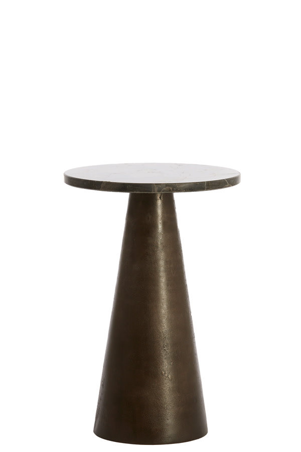 Light & Living Bijzettafel Ø29x43 cm YNEZ donker bruin marmer+donkr bruin