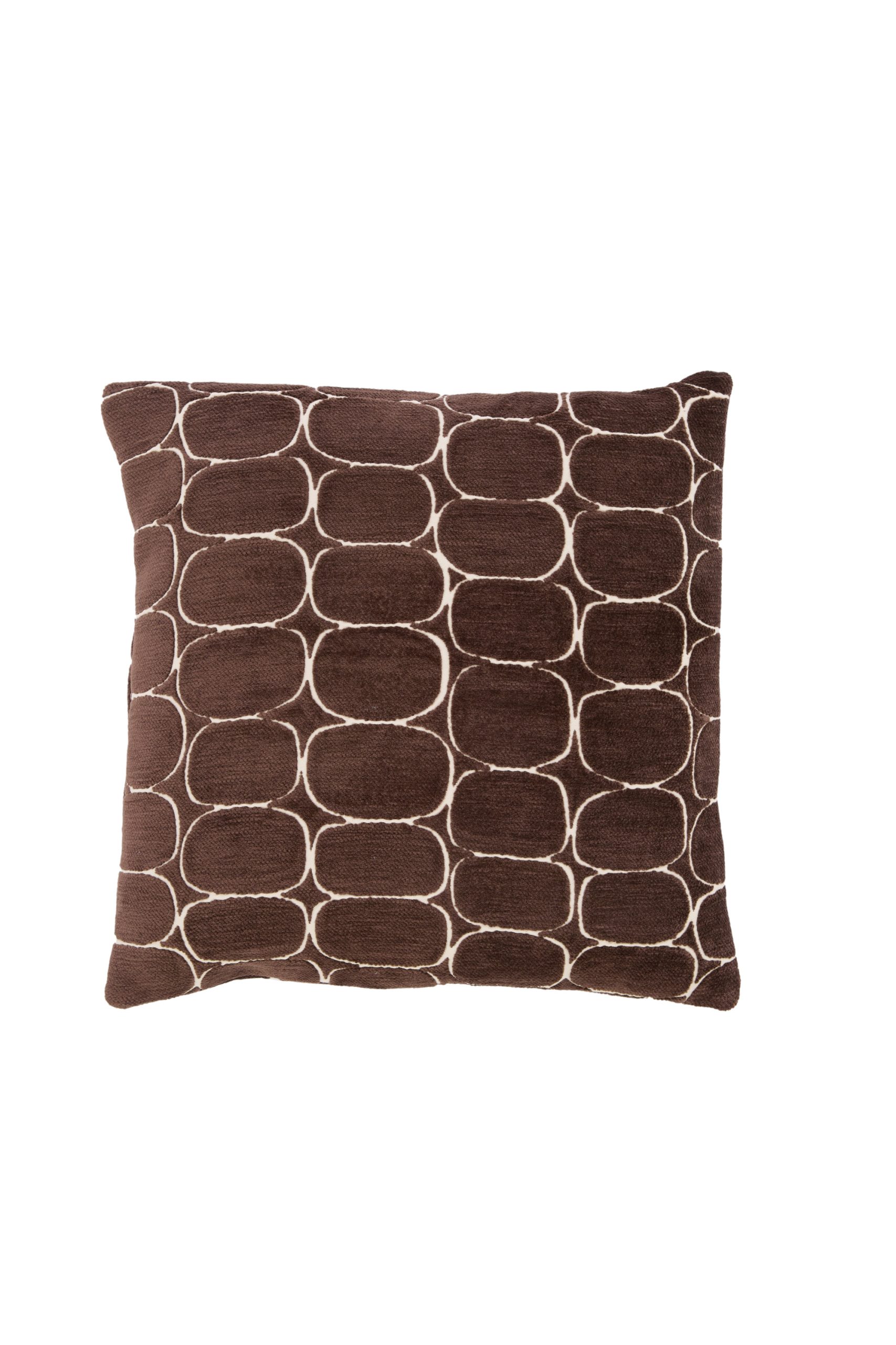 Light & Living Kussen 45x45 cm DOTHAN donker bruin+crème veren gevuld
