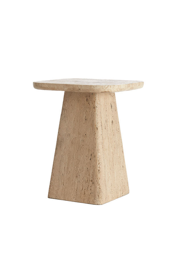 Light & Living Bijzettafel 40x40x49 cm KEPAMI travertin zand