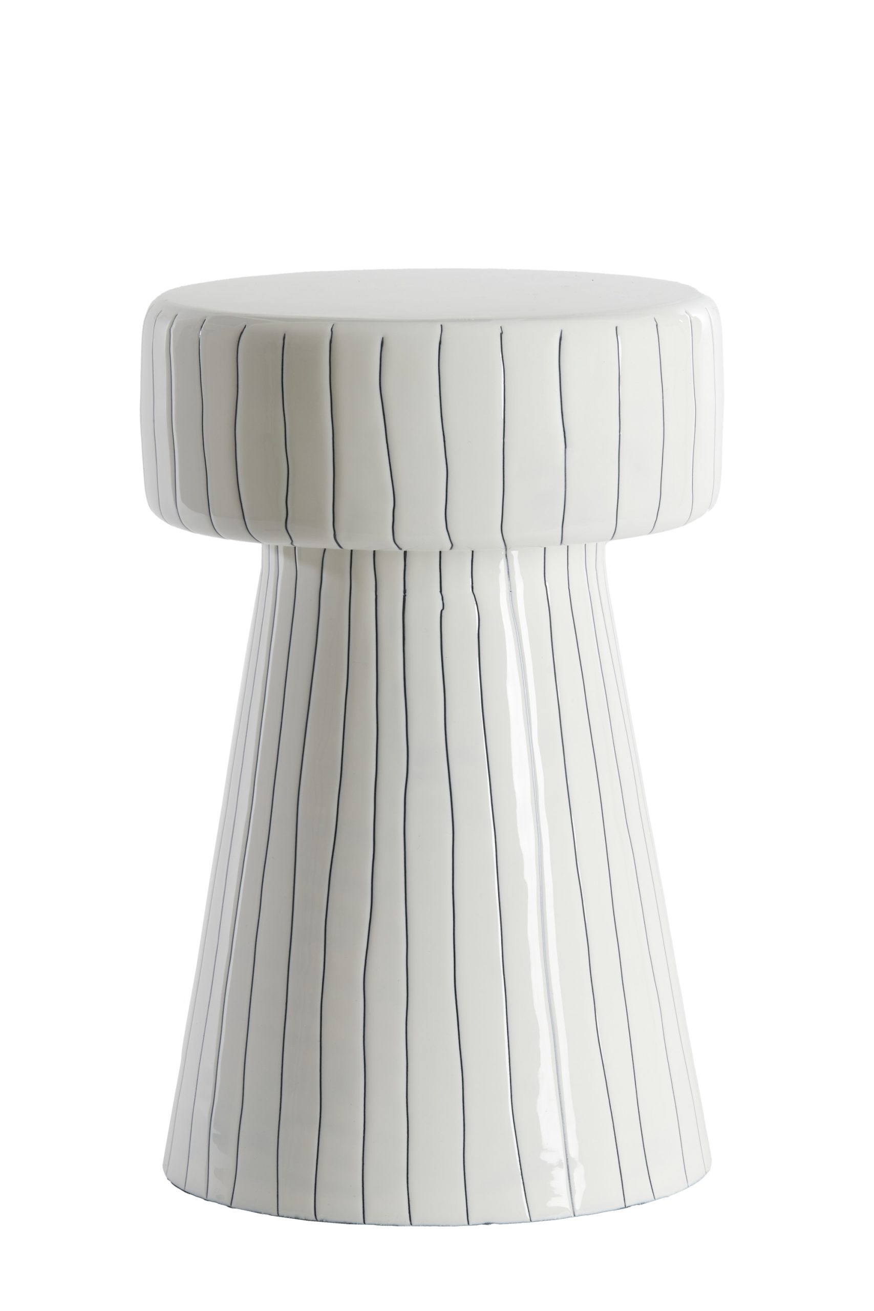 Light & Living Bijzettafel Ø29x47 cm DAKWA glans wit+zwart