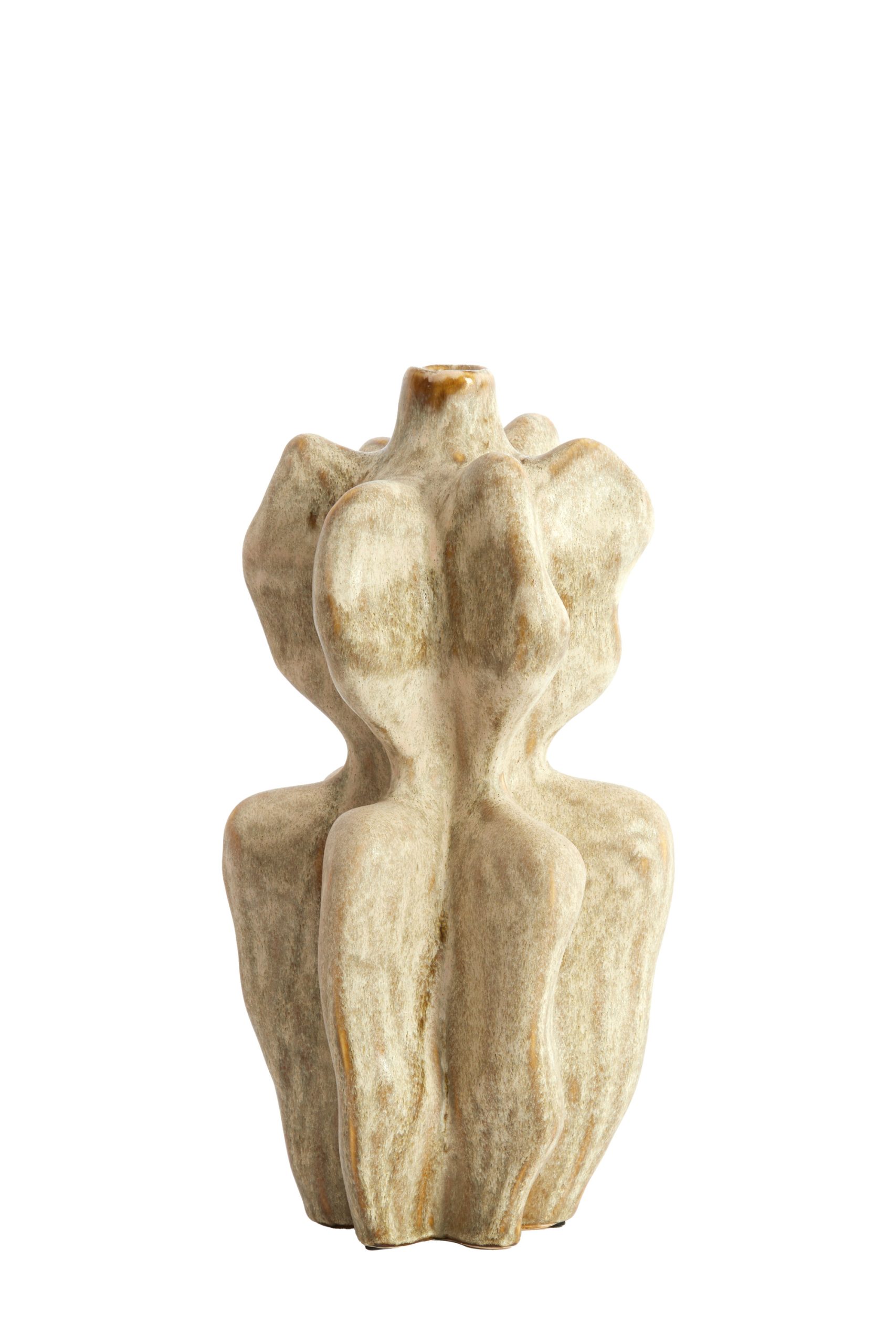 Light & Living Vaas deco 19x17x37 cm NARA keramiek olijf groen
