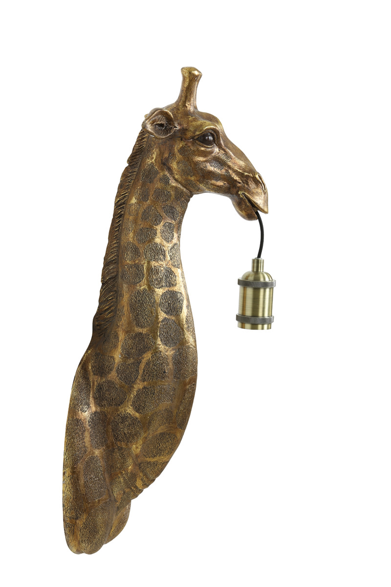 Light & Living Wandlamp 20,5x19x61 cm GIRAFFE antiek brons