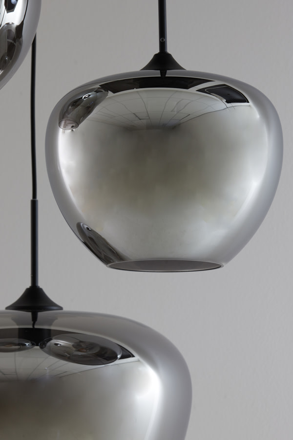 Light & Living Hanglamp 3L Ø40x160 cm MAYSON smoke glas-mat zwart