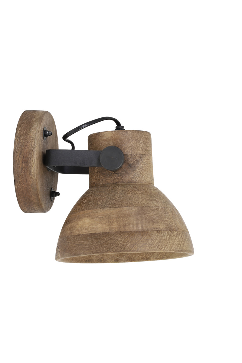 Light & Living Wandlamp 21x17x19 cm ILANIO hout bruin+mat zwart
