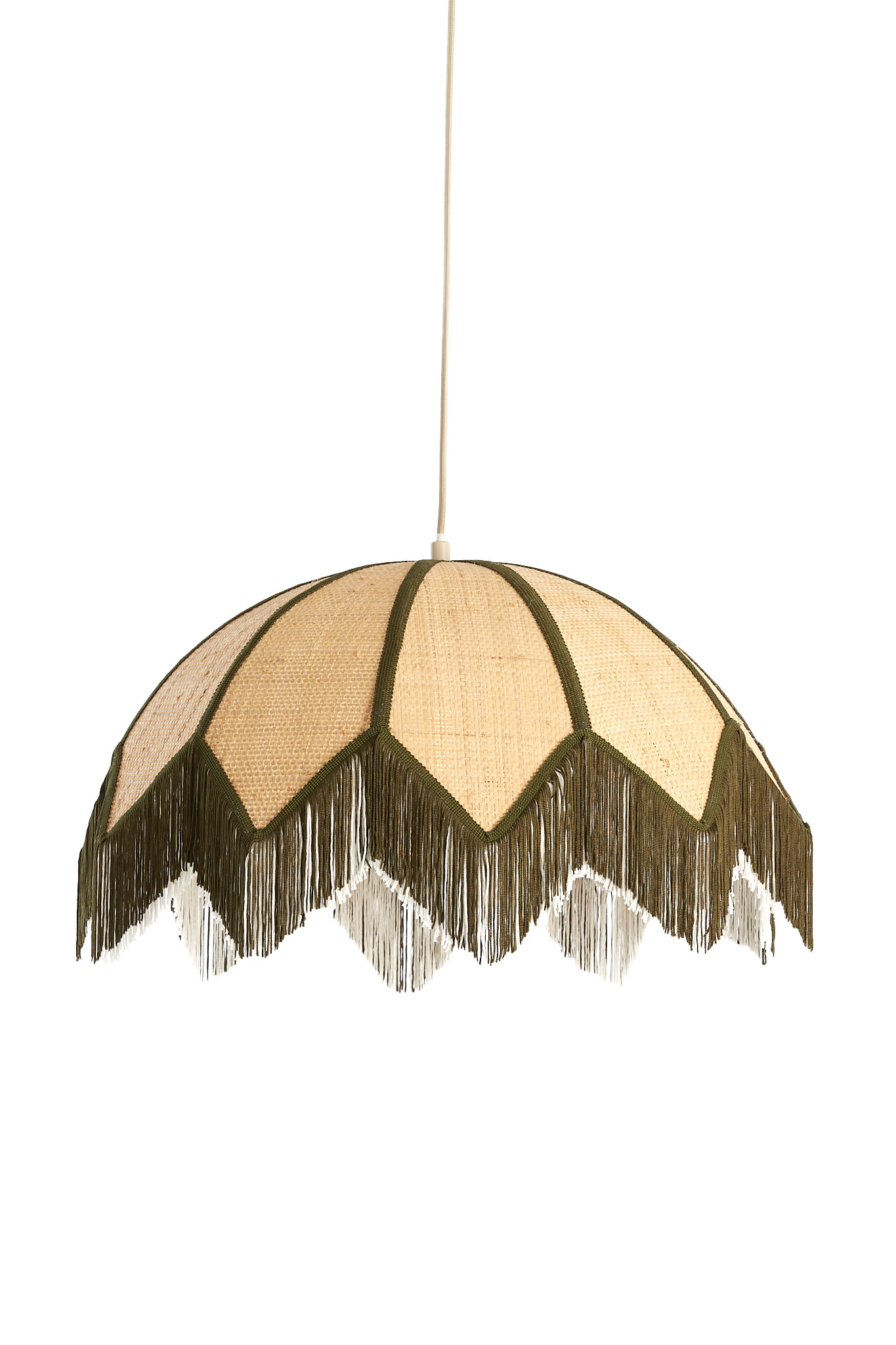 Light & Living Hanglamp Ø55x36,5 cm SULINA raffia naturel+groen