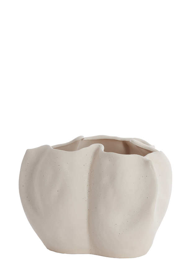 Light & Living Vaas deco 33,5x33x22,5 cm SANGULI keramiek crème