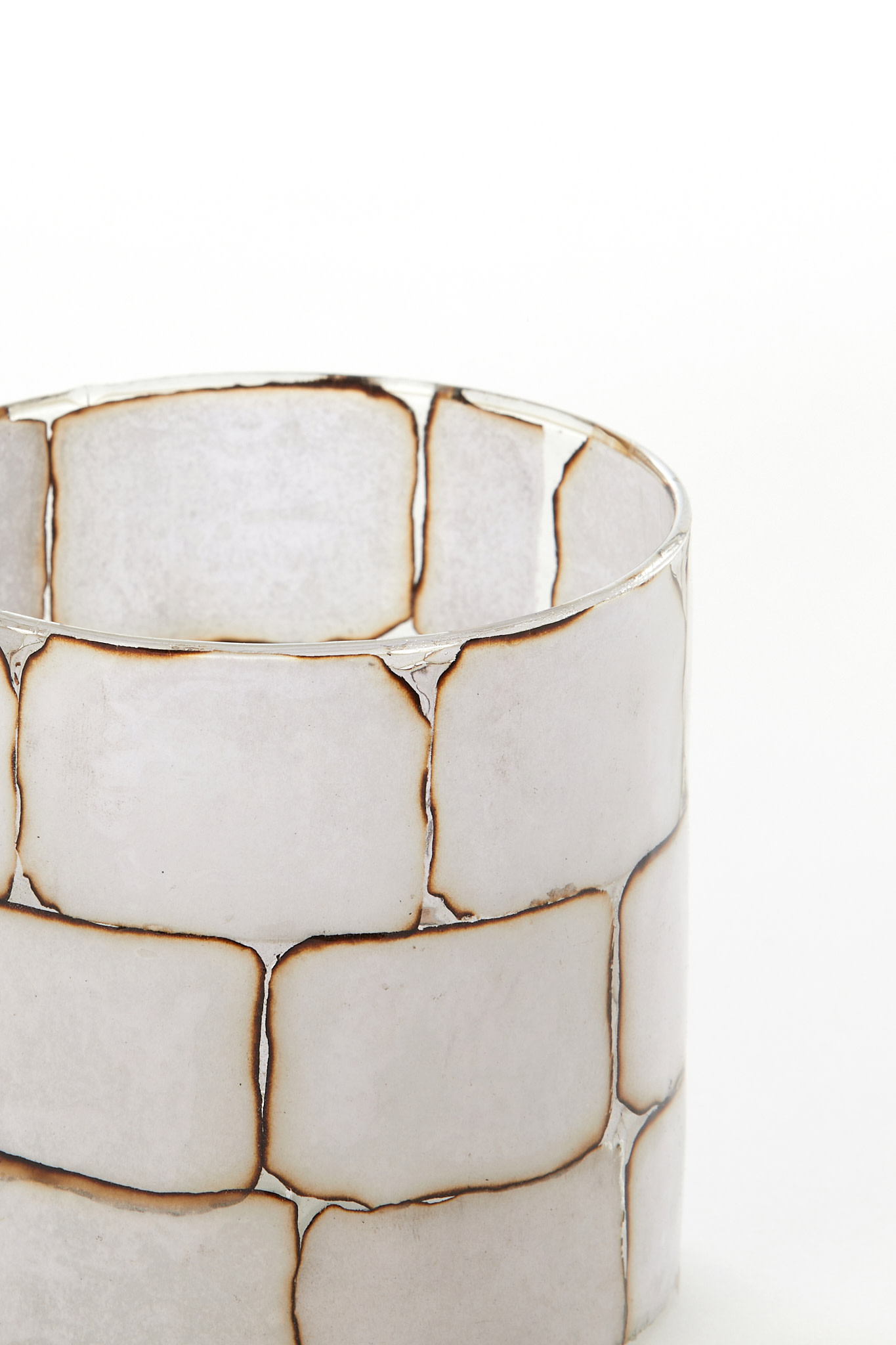 Light & Living Theelicht Ø10x11 cm DRONERO glas transparant+wit