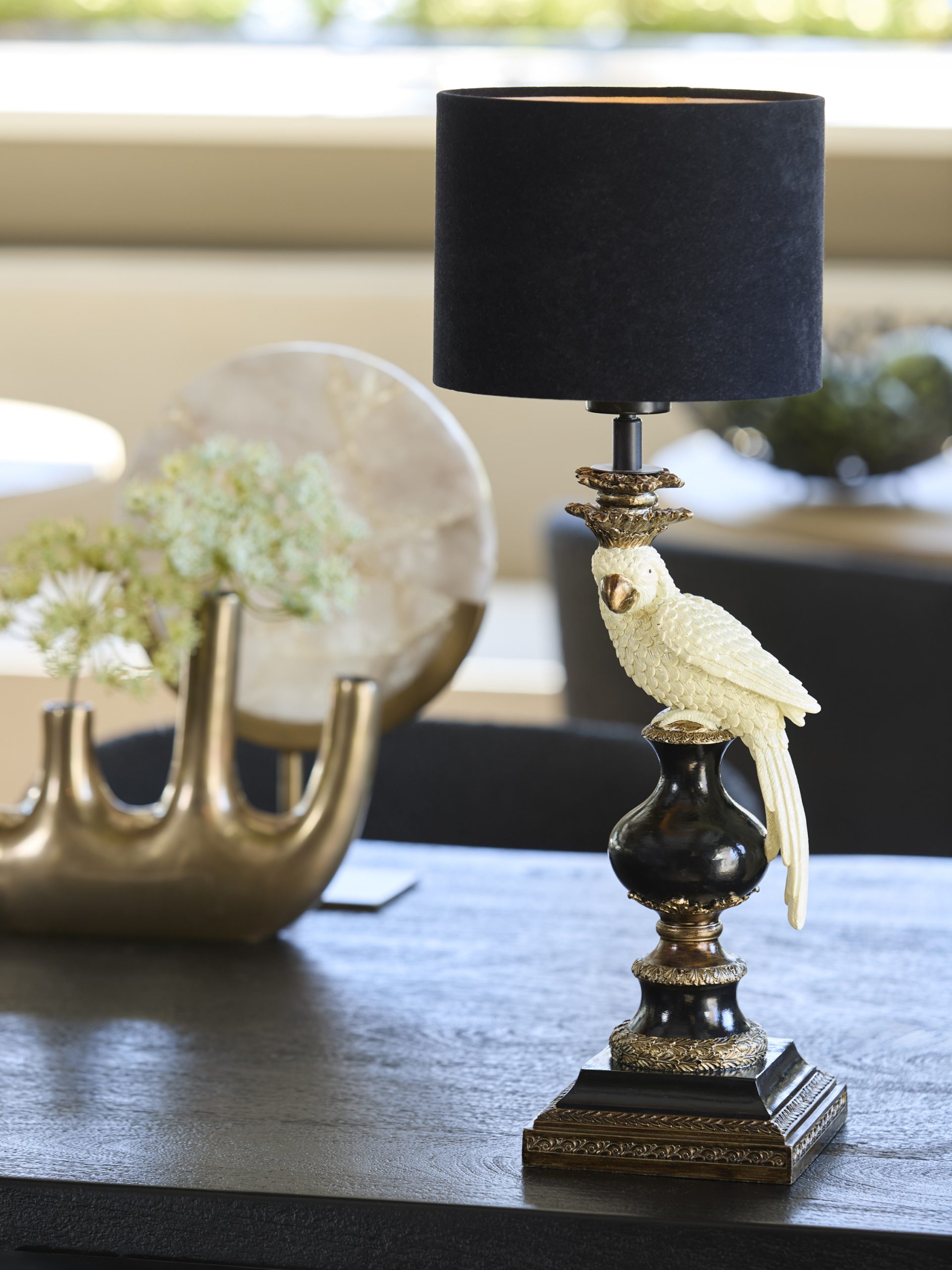 Light & Living Kap cilinder 20-20-15 cm VELOURS zwart-taupe