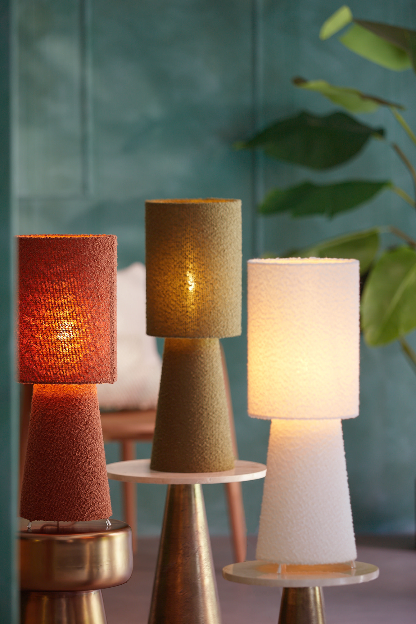 Light & Living Tafellamp Ø20x58 cm MIKKEL bouclé crème