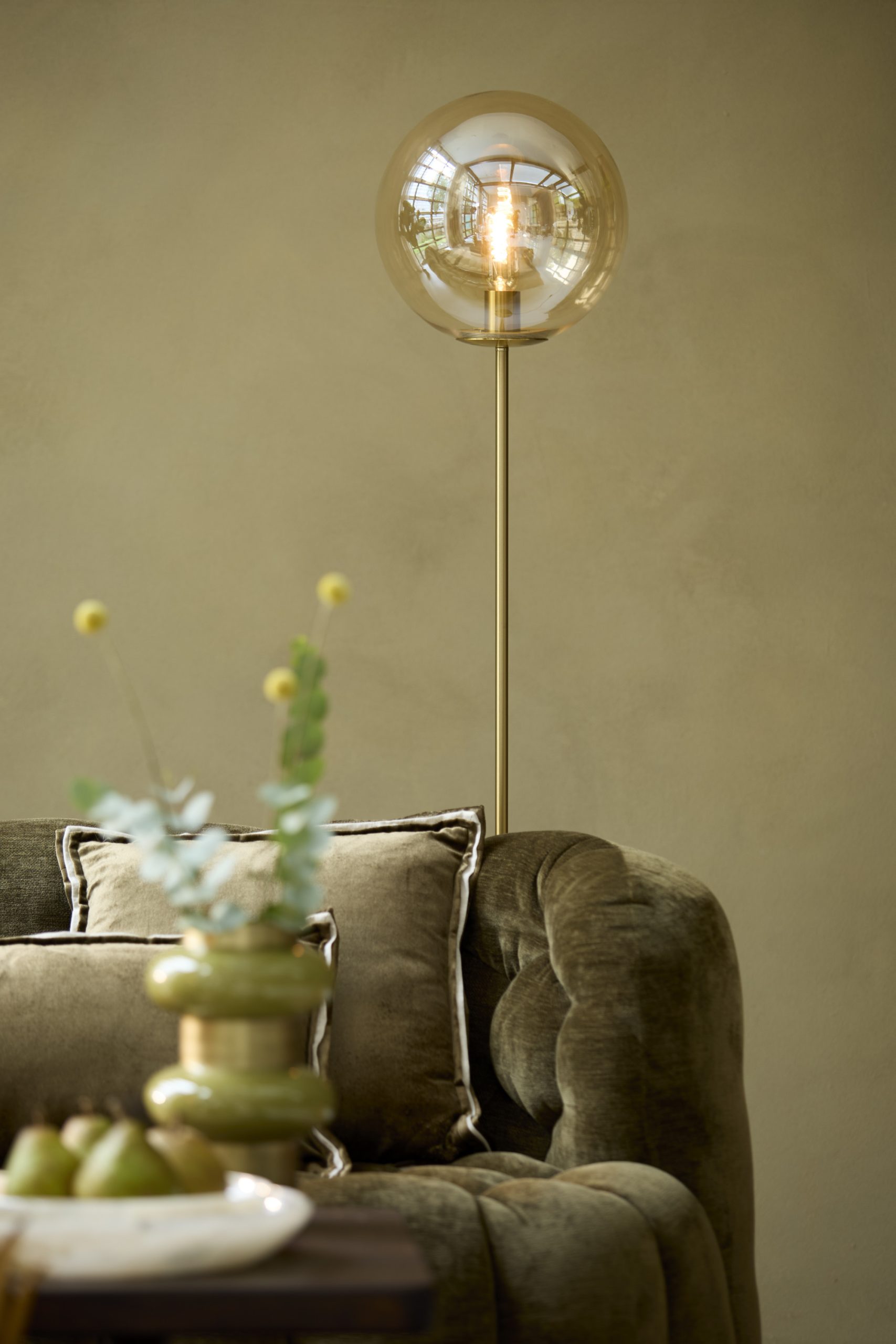 Light & Living Vloerlamp Ø30x160 cm MEDINA glas amber+goud