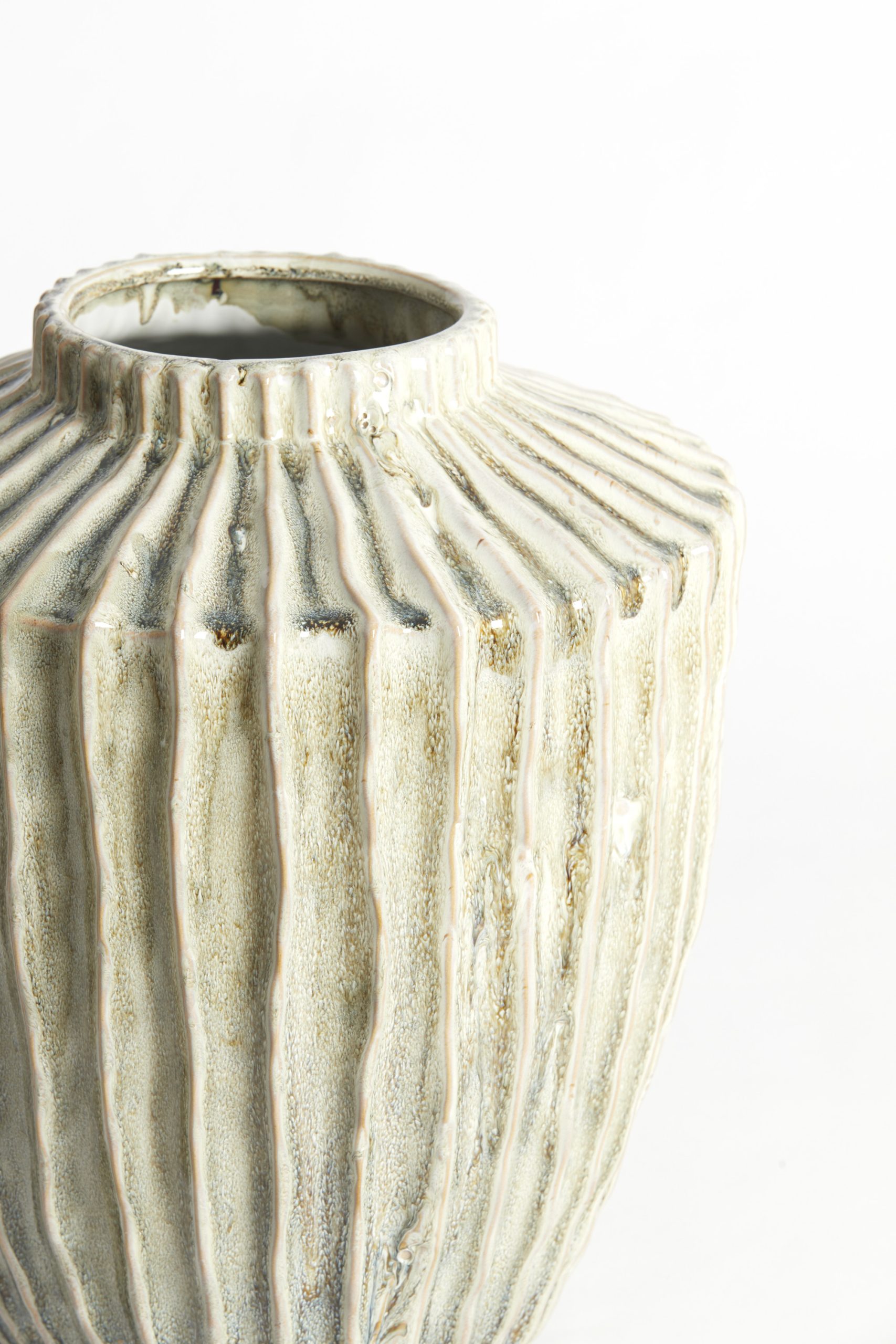 Light & Living Vaas deco Ø32x40 cm TALEA keramiek olijf groen-crème