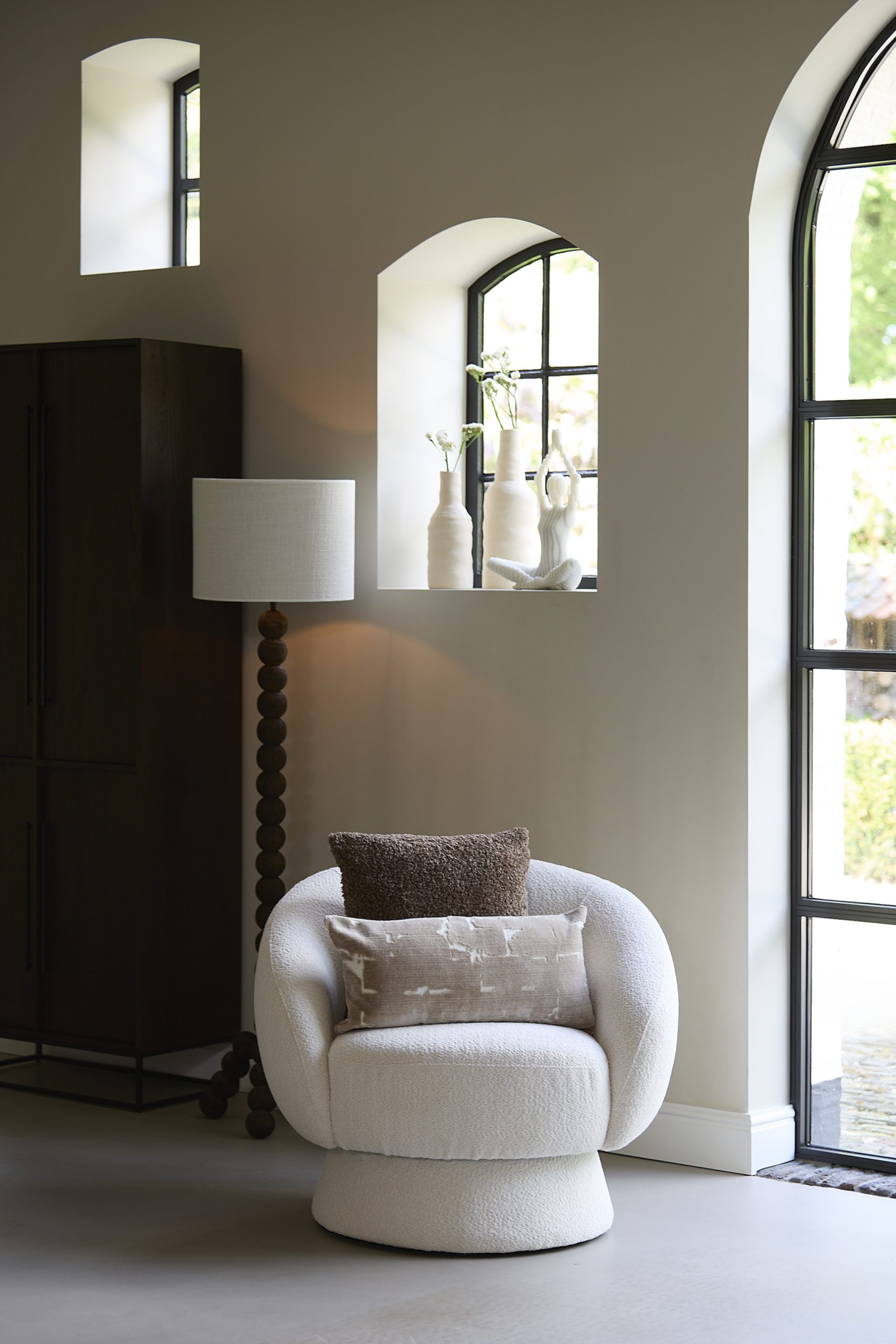 Light & Living Vloerlamp 35x35x130 cm VEGLIO hout mat donker bruin