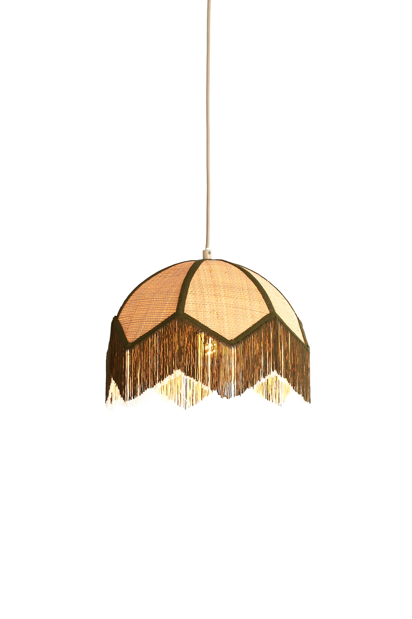 Light & Living Hanglamp Ø35x28 cm SULINA raffia naturel+groen