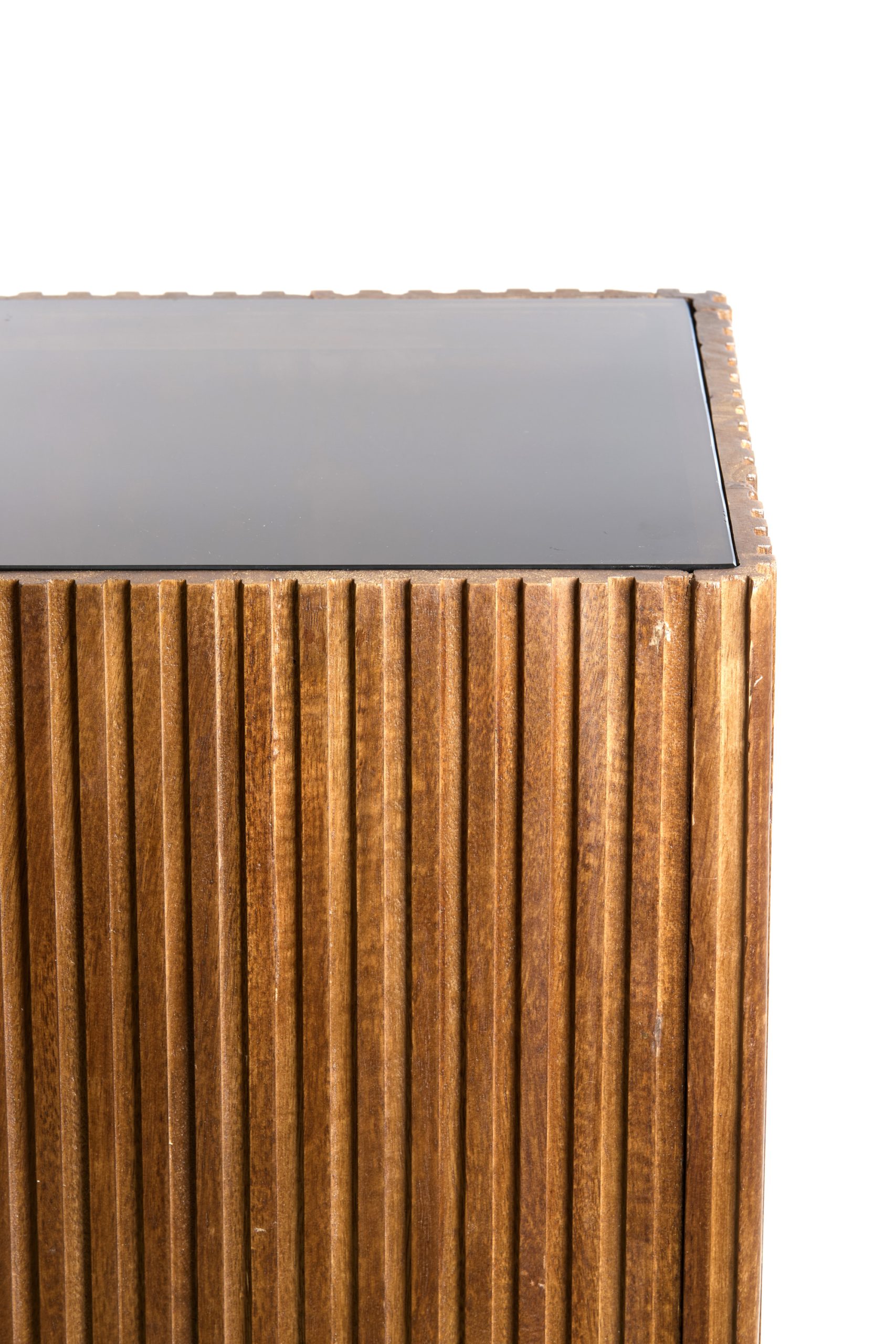 Light & Living Zuil 35x35x80 cm GATURA hout donker bruin+glas bruin