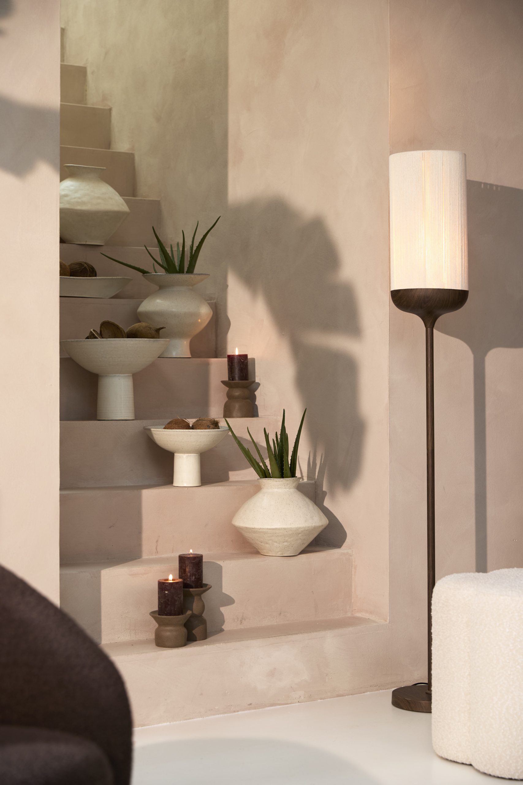 Light & Living Vaas deco Ø31x33,5 cm AJUDA mat crème-zand