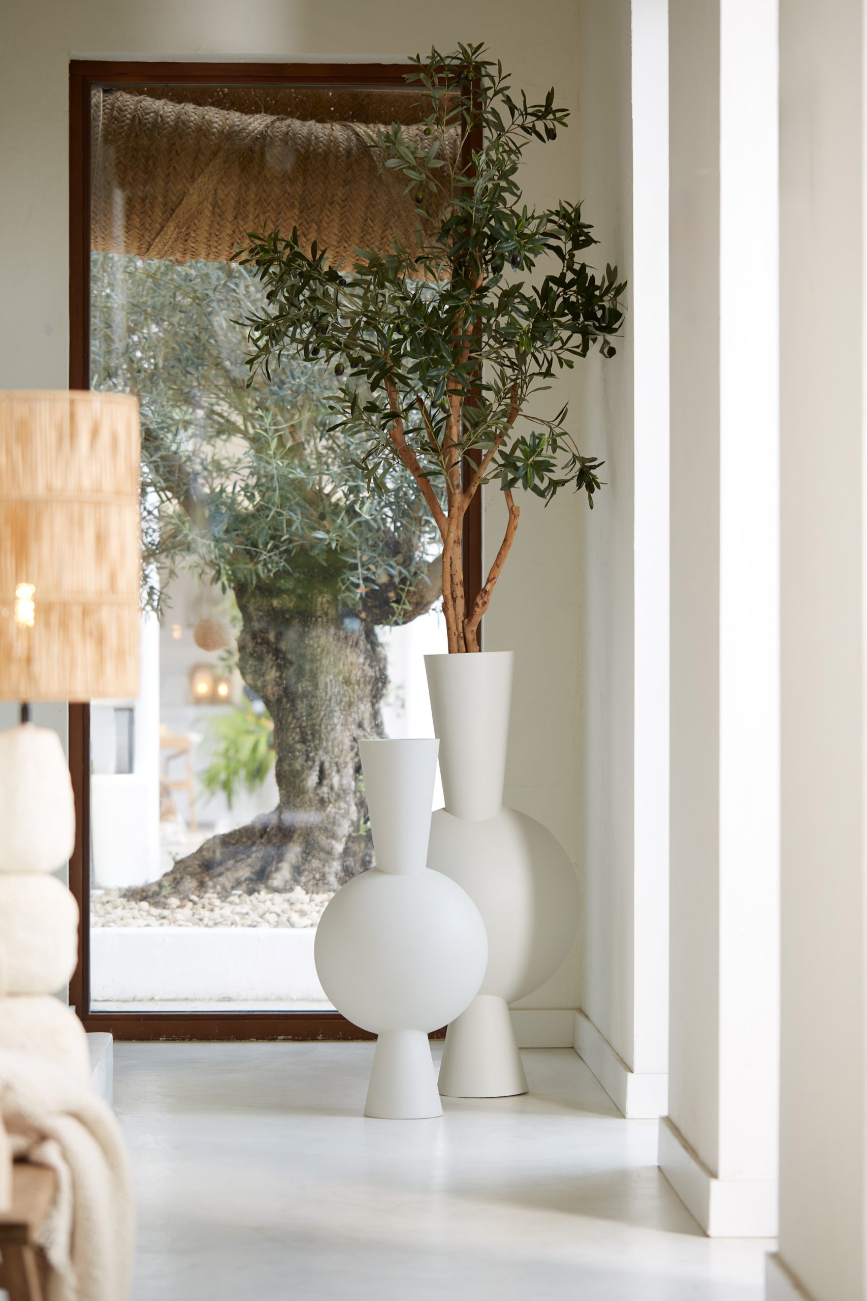 Light & Living Vaas deco 47x26x100 cm KAVANDU crème