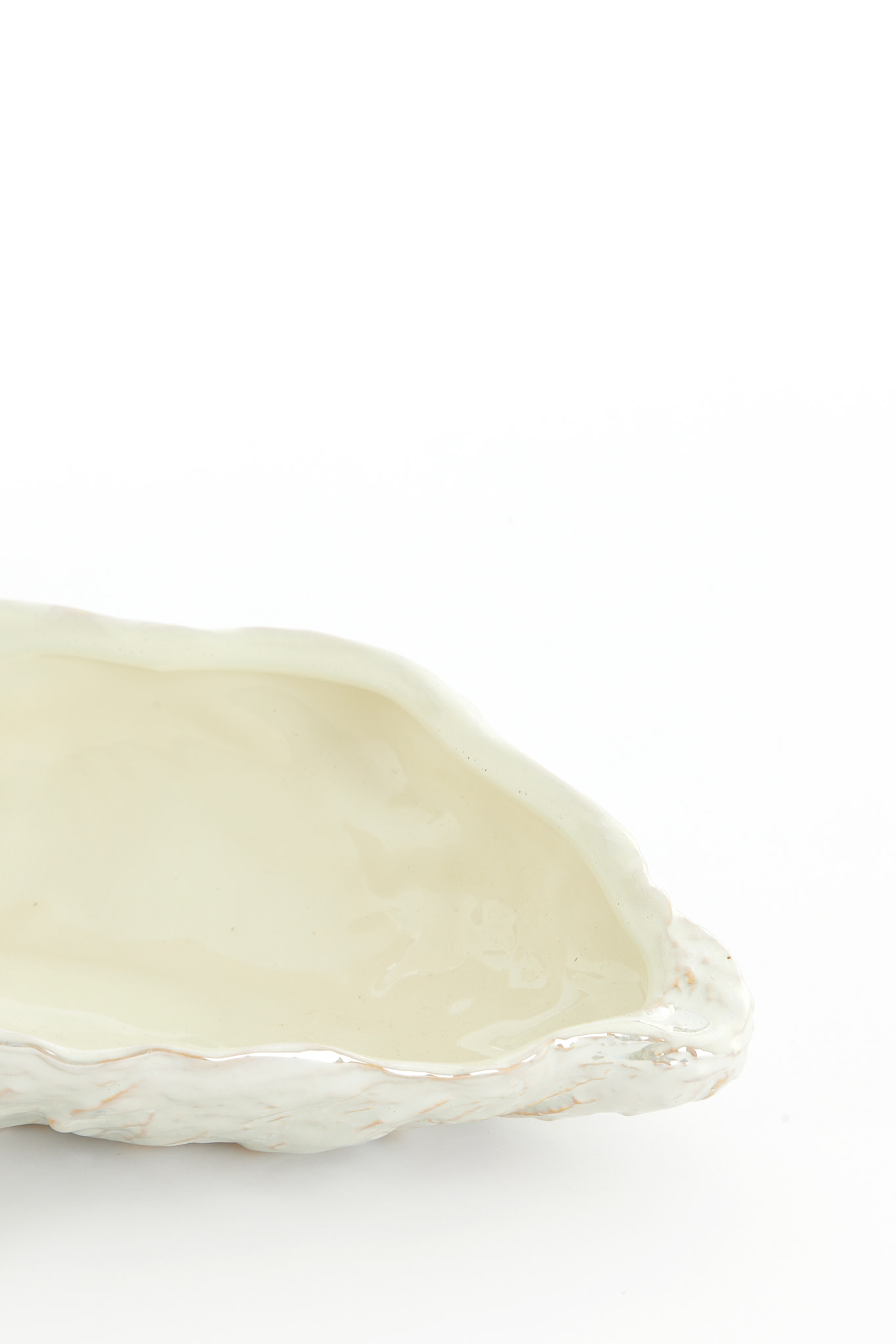 Light & Living Schaal 30,5x18x7 cm KALAKO keramiek crème parelmoer
