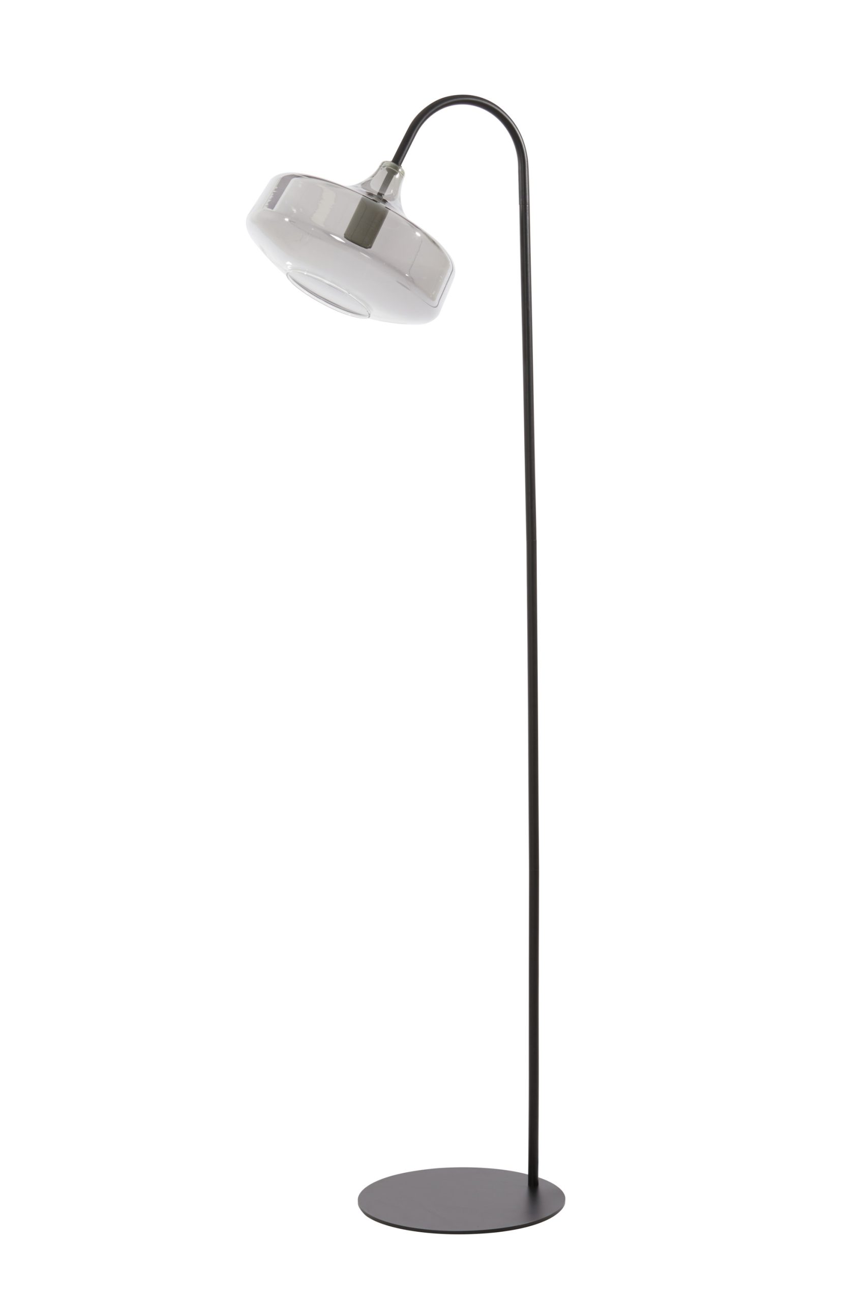 Light & Living Vloerlamp 45x29,5x160 cm SOLNA mat zwart+smoke glas