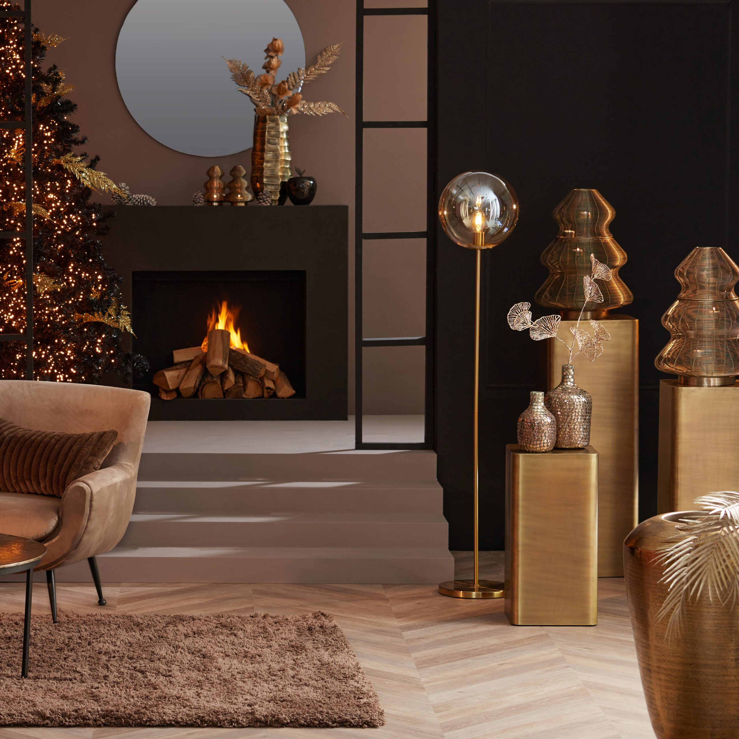 Light & Living Zuil 35,5x35,5x100 cm ALURIO antiek brons