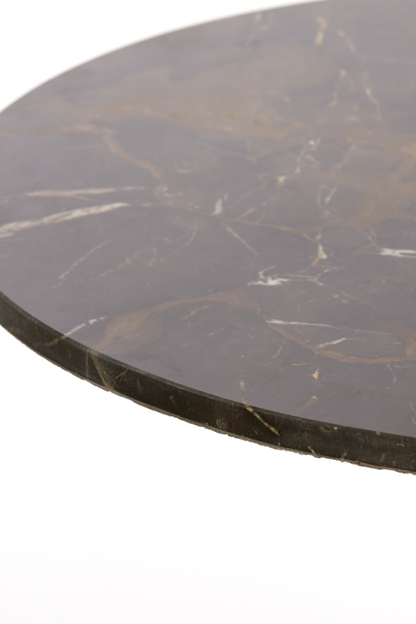 Light & Living Bijzettafel Ø61x41 cm PAZO donker bruin marmer+donker bruin